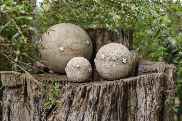 Kugelset weiße Blüten