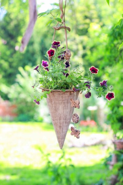 Blumenampel Eistüte